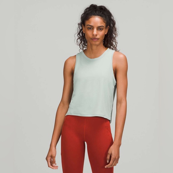 lululemon athletica Tops - Lululemon Athletica Silver Blue Train to Be Tank Top size Medium Athletic EUC